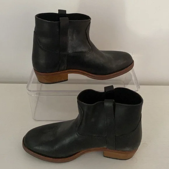 La Botte Gardiane Oiled Black Leather Pull On Boots - Size 38.5 / 8.5 - Picture 3 of 12